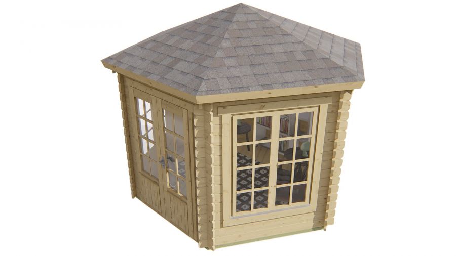 Tuindeco Nora Blokhut 363x312 cm 34 mm vuren red class wood geïmpregneerd
