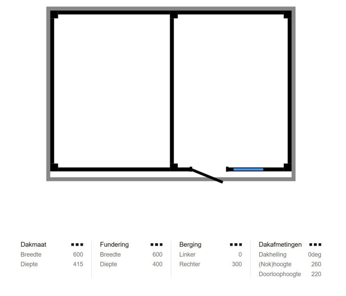 Buitenverblijf Novo 300x400 cm + overkapping 300 cm incl. glasschuifwanden (incl. EPDM)