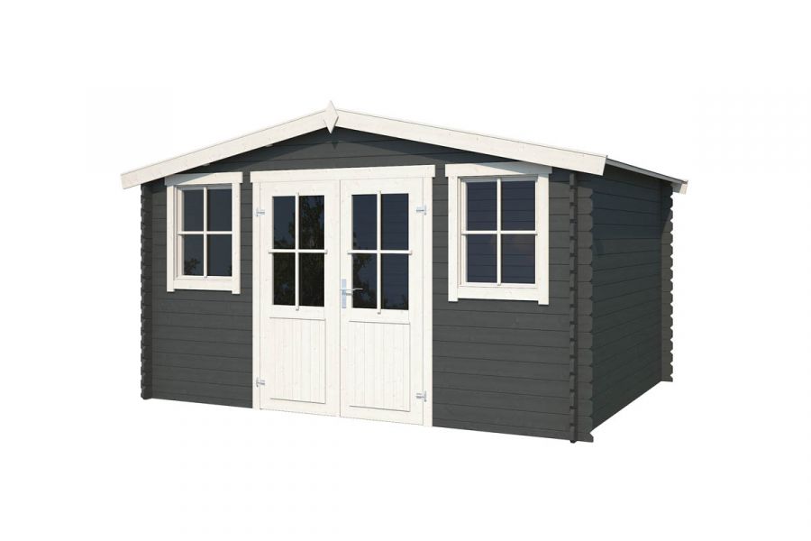 Blokhut Dallas 376x292 cm - Carbon Grey-Wit gecoat secondary