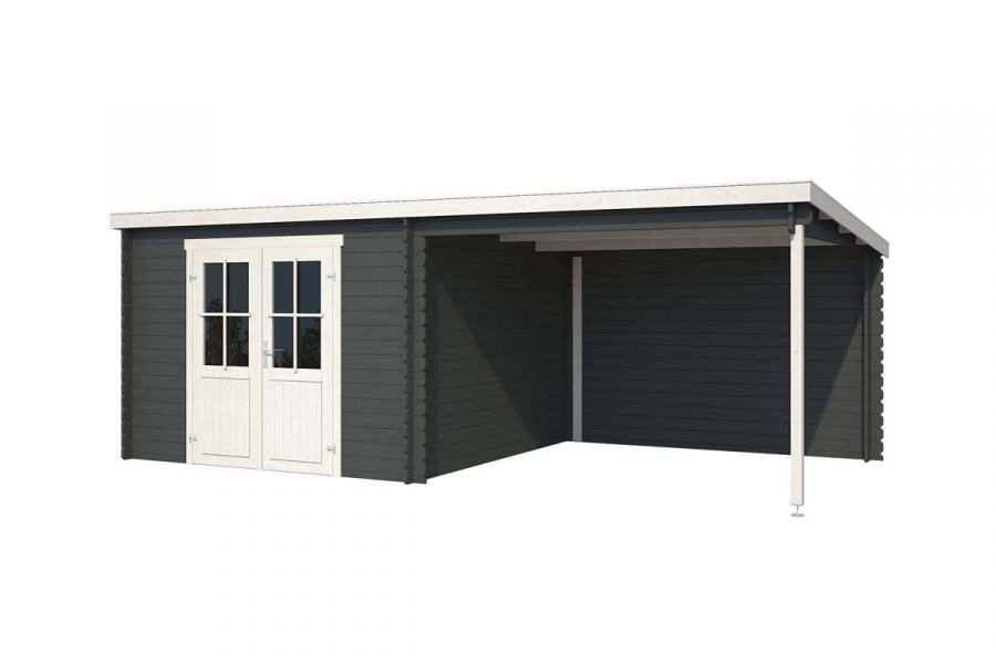 Blokhut Orlando 581x292 cm - Carbon Grey-Wit gecoat secondary