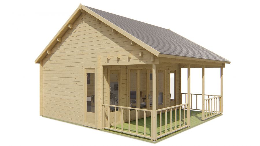 Tuindeco Olaug Blokhut 550x598 cm 44 mm vuren red class wood geïmpregneerd