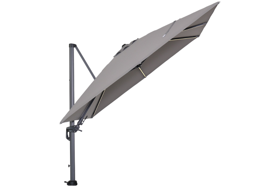 Garden Impressions Hawaii Lumen parasol - 300x300 cm - carbon black-licht grijs