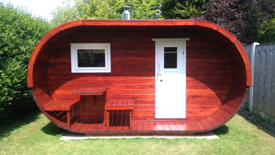 Barrelsauna Ovaal 405x240 cm - Vurenhout