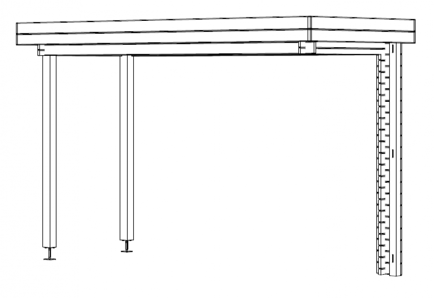 1 stuk beschikbaar: Maatwerk vurenhout aanbouw/afdak 453,2x187,5 cm - SALE02022