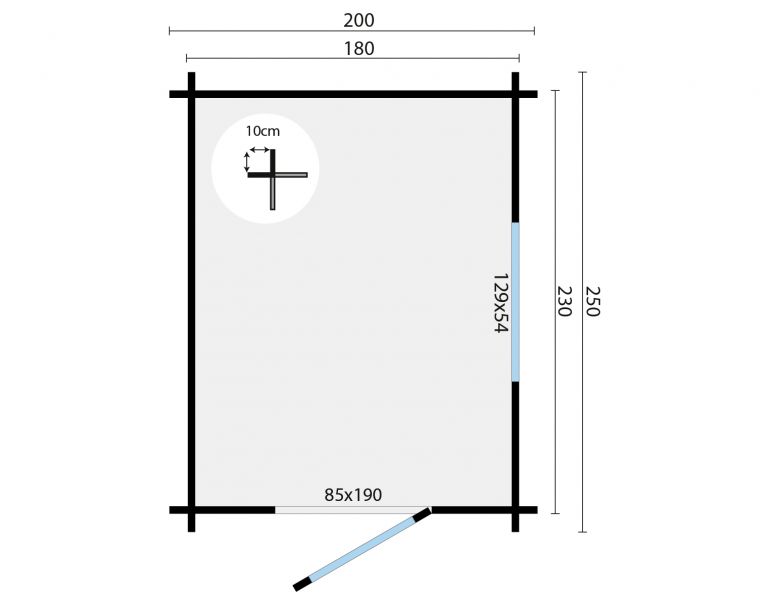 Blokhut Samuel | 40 mm | onbehandeld |200x270 cm