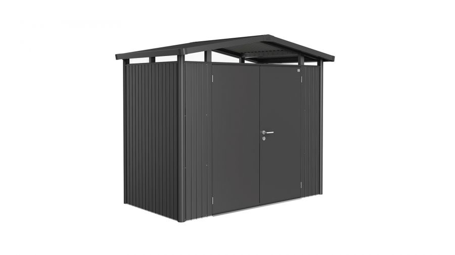 Biohort Panorama Gr. P1 metalen tuinhuis met dubbele deur 273x158 cm zilvergrijs metallic