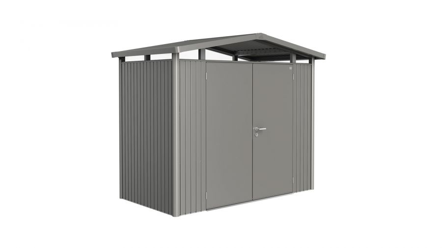 Biohort Panorama Gr. P1 metalen tuinhuis met dubbele deur 273x158 cm zilvergrijs metallic