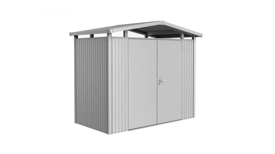 Biohort Panorama Gr. P1 metalen tuinhuis met dubbele deur 273x158 cm kwartsgrijs metallic