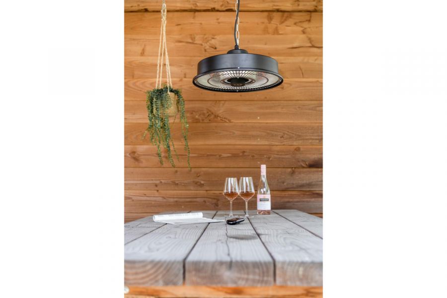 Eurom Hanglamp heater 1500 RC terrasverwarmer Ø43x10 cm