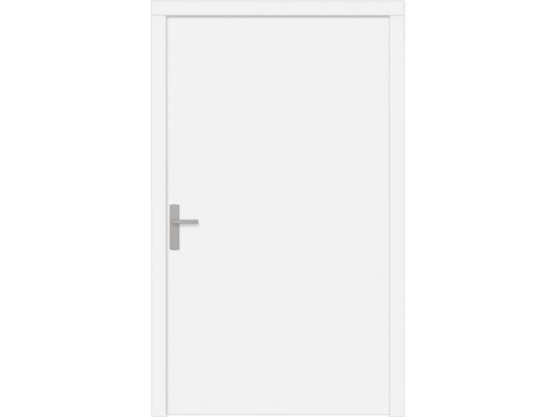Plaatdeur enkel XL - linksdraaiend - 120x211,5 cm + kozijn 133,4x218,9 cm - wit (incl. hang en sluitwerk)