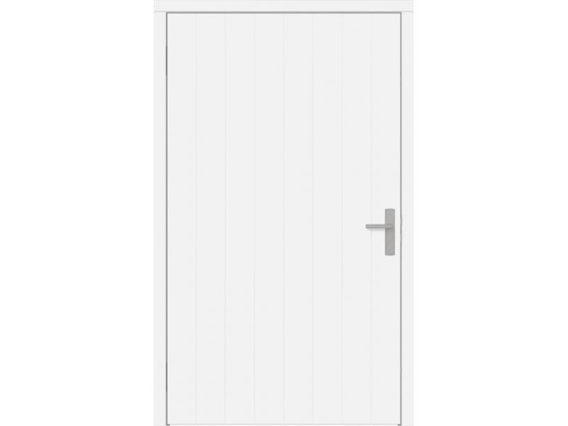 Plaatdeur enkel XL - linksdraaiend - 120x211,5 cm + kozijn 133,4x218,9 cm - wit (incl. hang en sluitwerk)