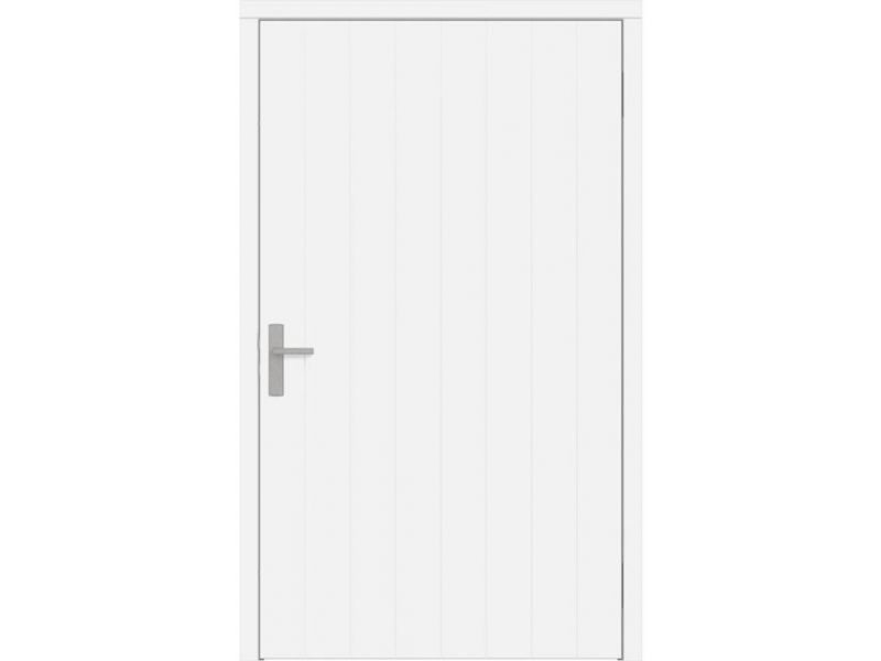 Trendhout Plaatdeur enkel XL - rechtsdraaiend - 120x211,5 cm + kozijn 133,4x218,9 cm - wit (incl. hang en sluitwerk)
