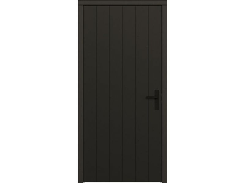 Trendhout Plaatdeur enkel linksdraaiend - 93x211,5 cm + kozijn 106,4x218,9 cm - zwart (incl. hang en sluitwerk)