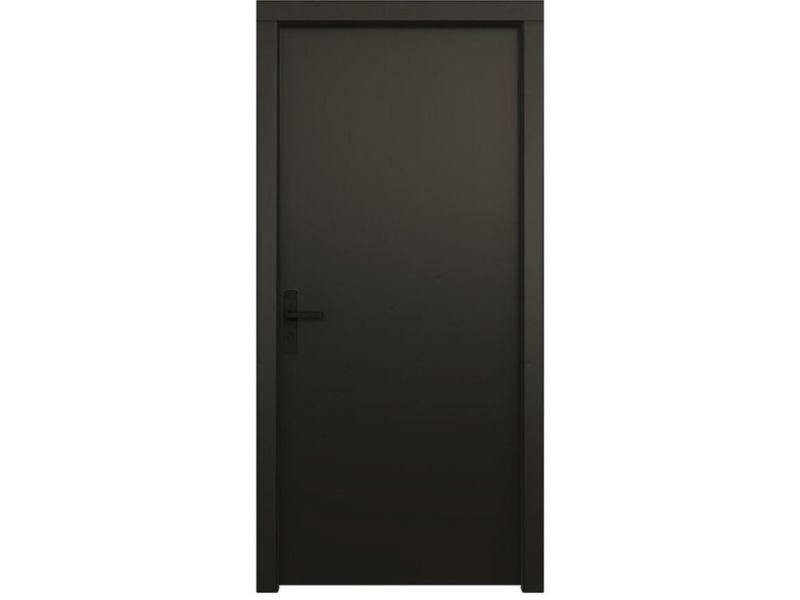 Trendhout Plaatdeur enkel linksdraaiend - 93x211,5 cm + kozijn 106,4x218,9 cm - zwart (incl. hang en sluitwerk)