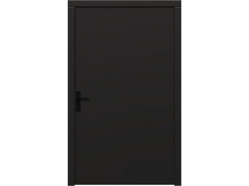 Plaatdeur enkel XL - linksdraaiend - 120x211,5 cm + kozijn 133,4x218,9 cm - zwart (incl. hang en sluitwerk)