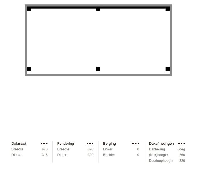 Overkapping Novo 670x300 cm Douglas (incl. EPDM)