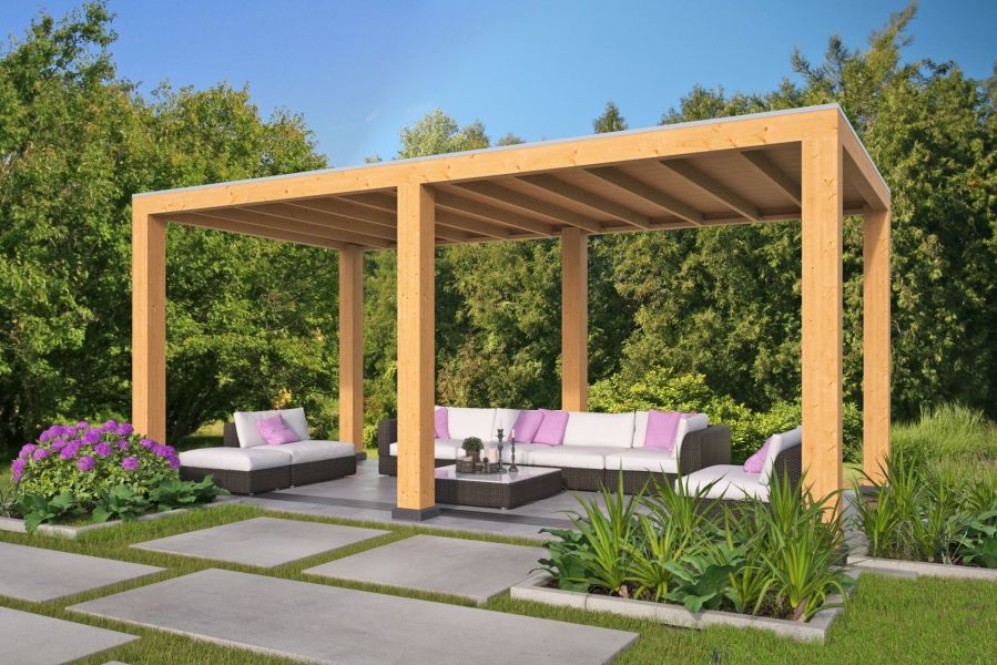 Red Class Wood overkapping Renesse 600x313cm basis incl. Schroefpakket - Bouwpakket