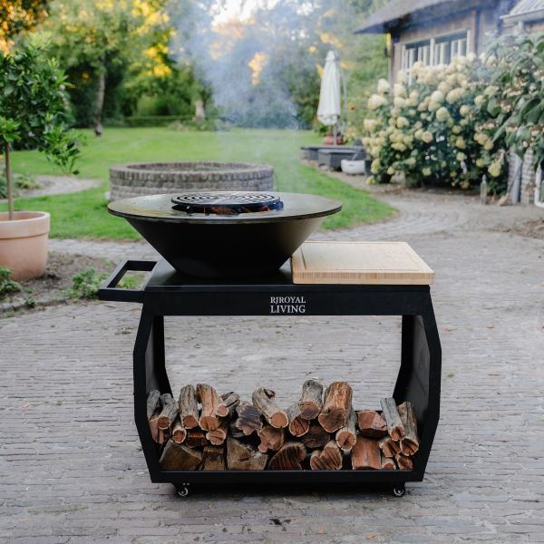 Barbecue BIG Jack 3.0 Blackline - incl. hoes en houtopslag - Ø 80 cm