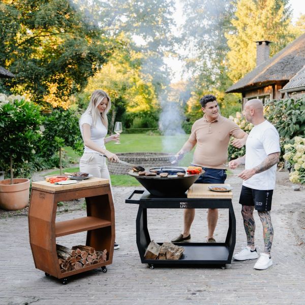 Barbecue BIG Jack 3.0 Blackline - incl. hoes en houtopslag - Ø 80 cm