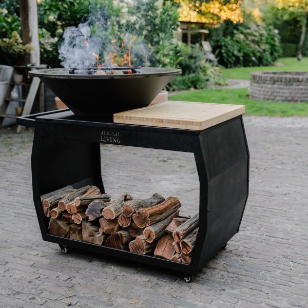 Barbecue BIG Jack 3.0 Blackline - incl. hoes en houtopslag - Ø 80 cm