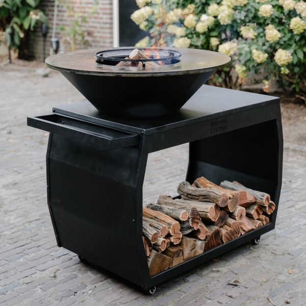 Barbecue BIG Jack 3.0 Blackline - incl. hoes en houtopslag - Ø 80 cm