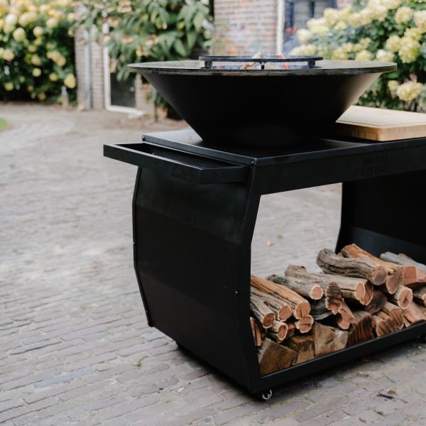 Barbecue BIG Jack 3.0 Blackline - incl. hoes en houtopslag - Ø 80 cm