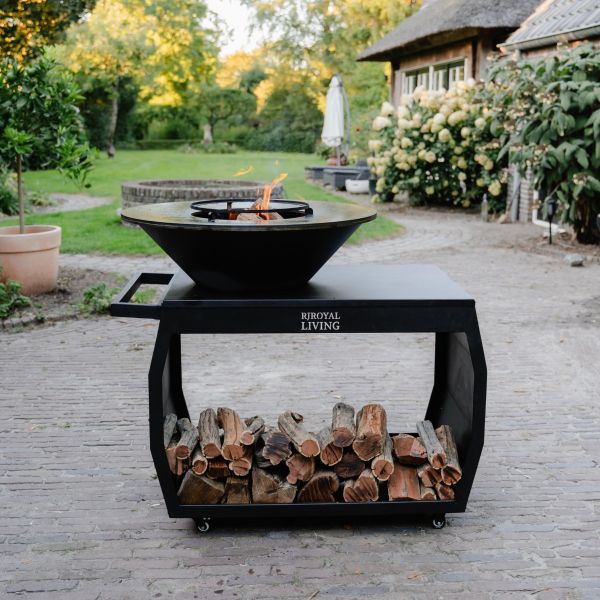 Barbecue BIG Jack 3.0 Blackline - incl. hoes en houtopslag - Ø 80 cm