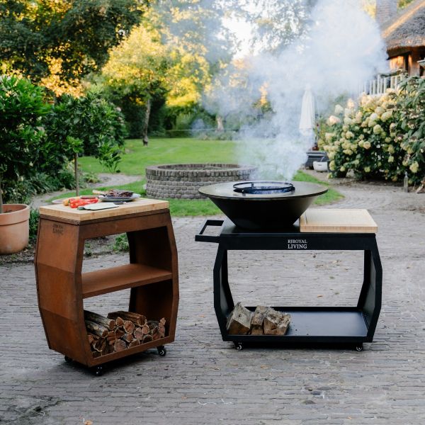 Barbecue BIG Jack 3.0 Blackline - incl. hoes en houtopslag - Ø 80 cm
