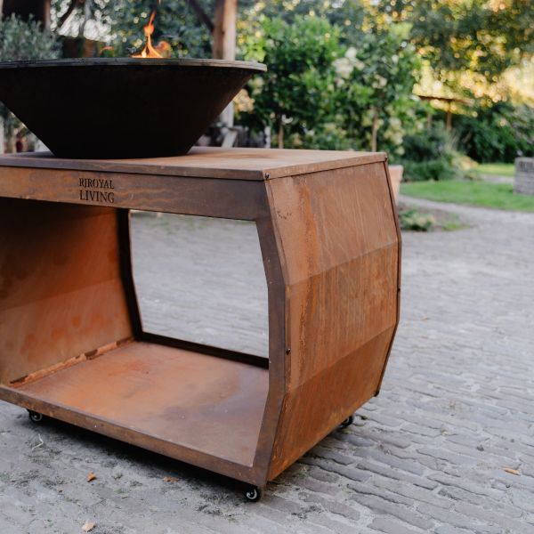 Barbecue BIG Jack 3.0 Cortenstaal - incl. hoes en houtopslag - Ø 80 cm