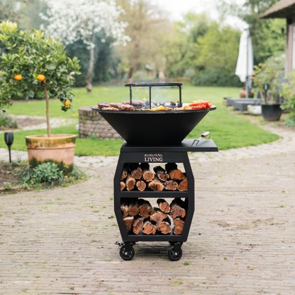 Barbecue Companero XXL 2.0 Blackline - incl. hoes en houtopslag - Ø80 cm