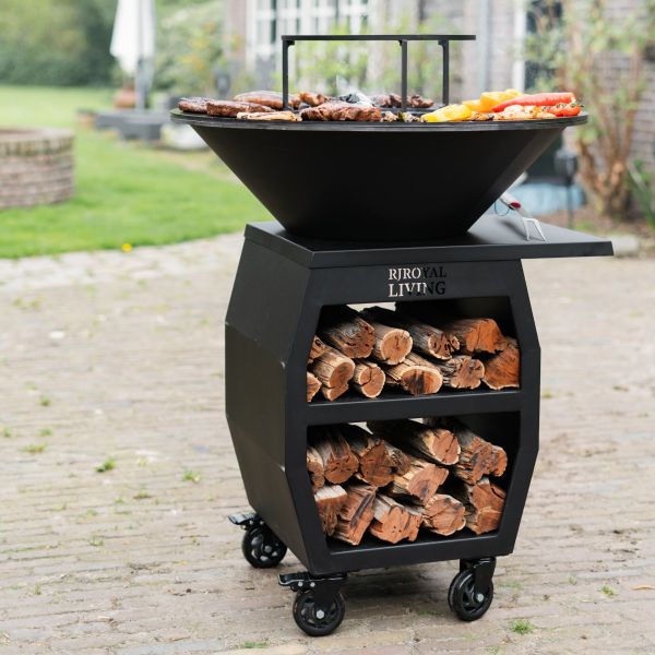 Barbecue Companero XXL 2.0 Blackline - incl. hoes en houtopslag - Ø80 cm