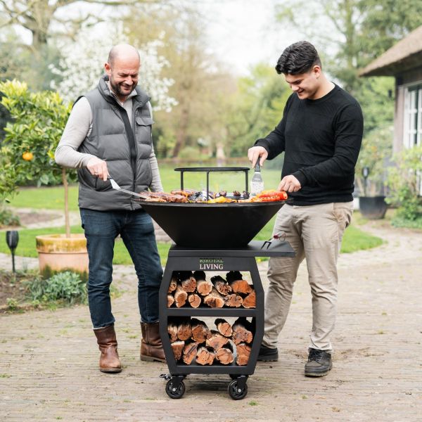 Barbecue Companero XXL 2.0 Blackline - incl. hoes en houtopslag - Ø80 cm