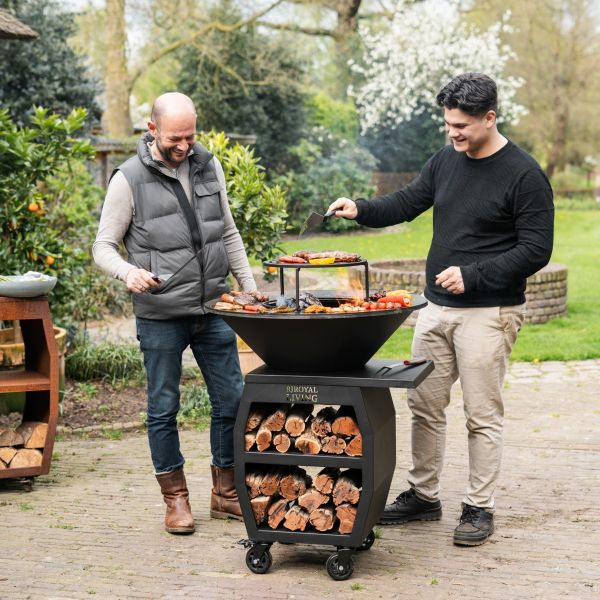 Barbecue Companero XXL 2.0 Blackline - incl. hoes en houtopslag - Ø80 cm