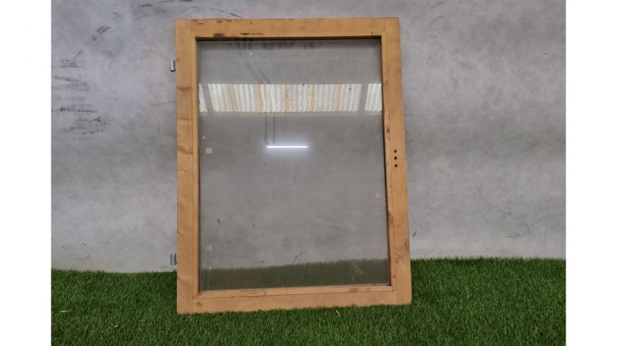 Enkele raam hout blank – dubbel glas (88,5 x 66,5 cm) - SALE25157