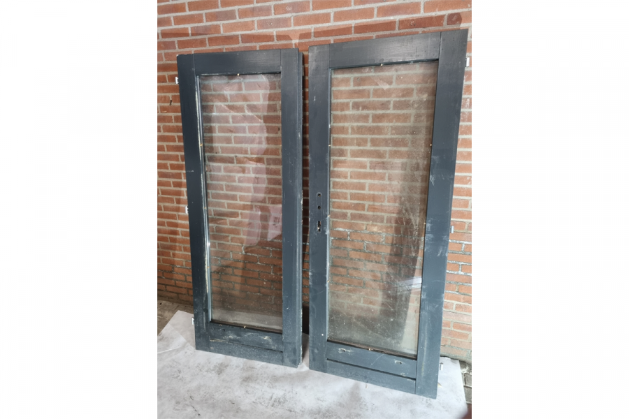 Dubbele houten deur antraciet 150,5 x 193,6 cm - SALE25030