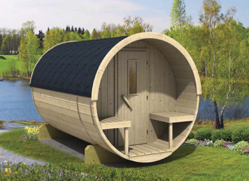 Barrelsauna Ø195x300 cm - Vurenhout