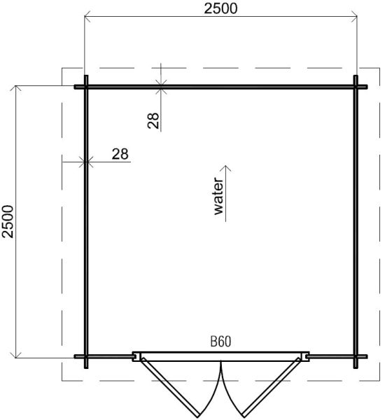 Classicline Blokhut Limburg 250x250 cm vuren blank