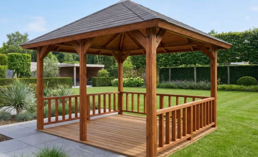 Lugarde VV8 prieel 300x300 cm vurenhout blank