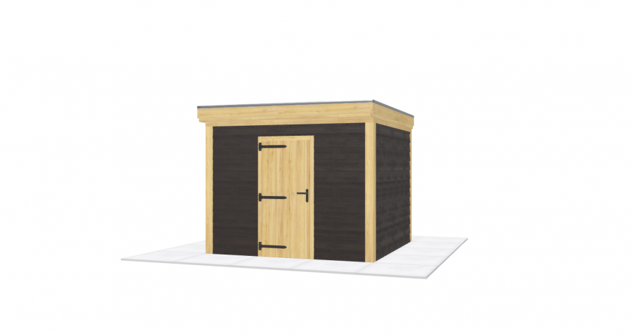 Blokhut Zoetermeer 250x250 cm Douglas blank met vuren rabat wanden zwart (Incl. EPDM)