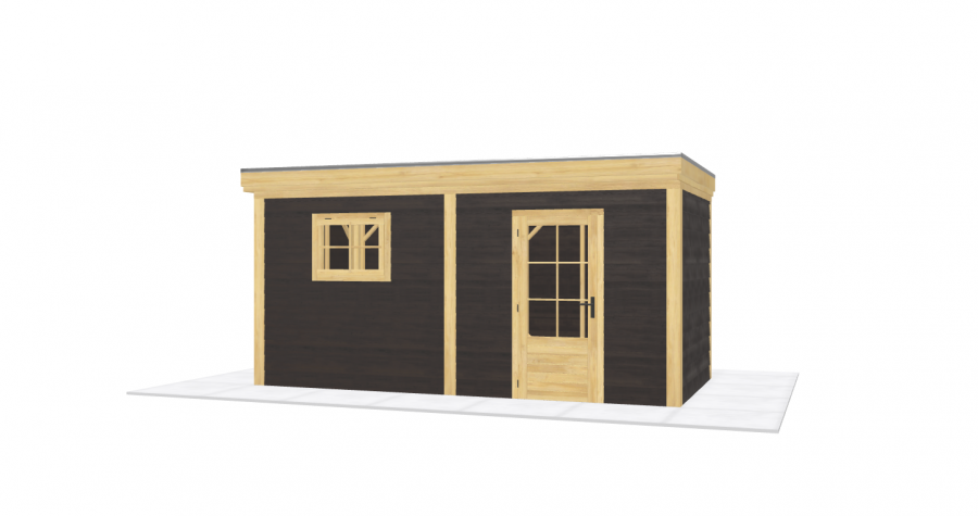 Blokhut Maastricht 500x250 cm Douglas blank met vuren rabat wanden (incl. EPDM)