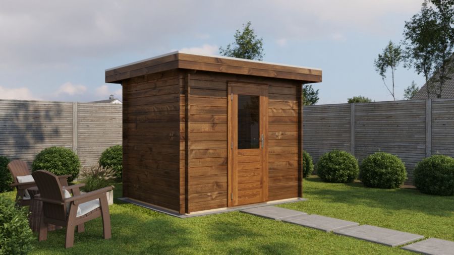 Lugarde Select Blokhut Arnhem 250x200cm - Keteldruk Bruin