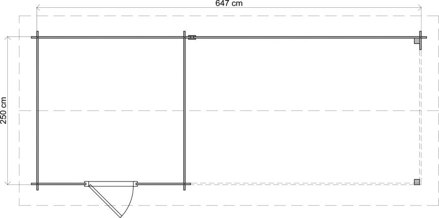 Lugarde Select Blokhut met overkapping Oldenzaal 250x250cm + 400cm - Keteldruk Bruin