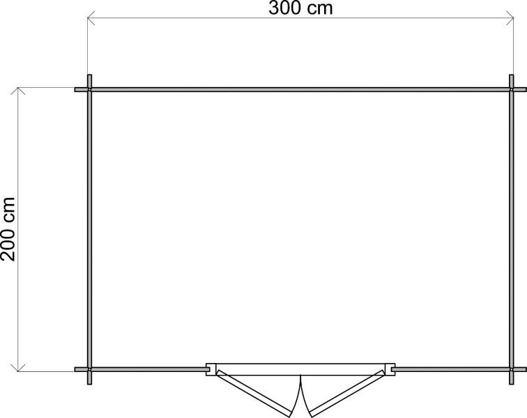 Lugarde Select Blokhut Nijmegen 300x200cm - Onbehandeld