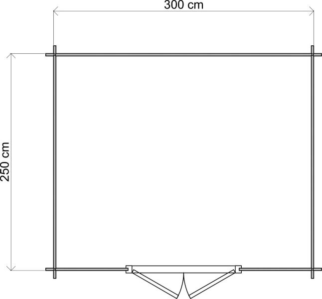 Lugarde Select Wassenaar Blokhut 300x250 cm 28 mm keteldruk grijs geïmpregneerd