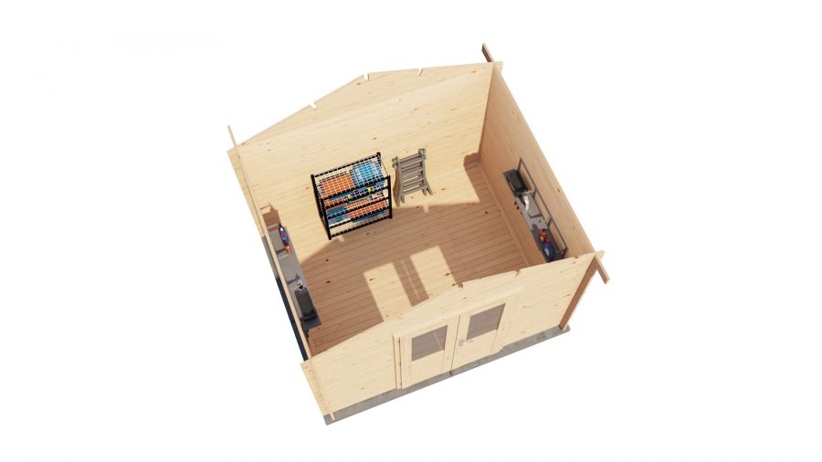 Lugarde Select Blokhut Borculo 300x250cm - Onbehandeld