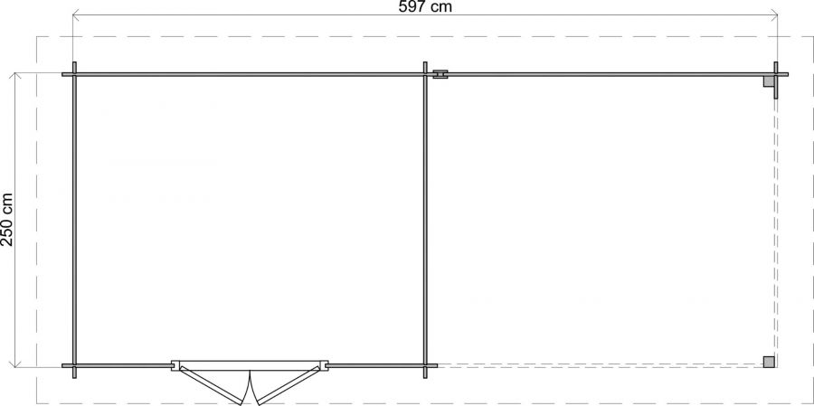 Lugarde Select Blokhut met overkapping Wageningen 300x250cm + 300cm - Keteldruk Bruin