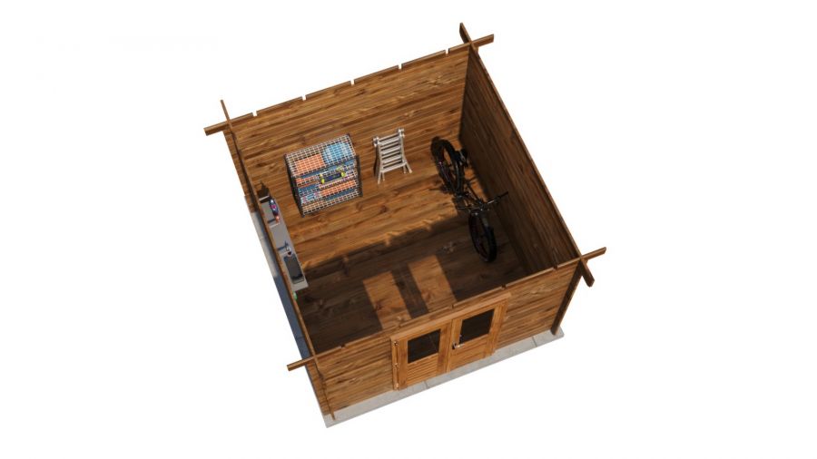 Lugarde Select Blokhut Amersfoort 300x300cm - Keteldruk Bruin