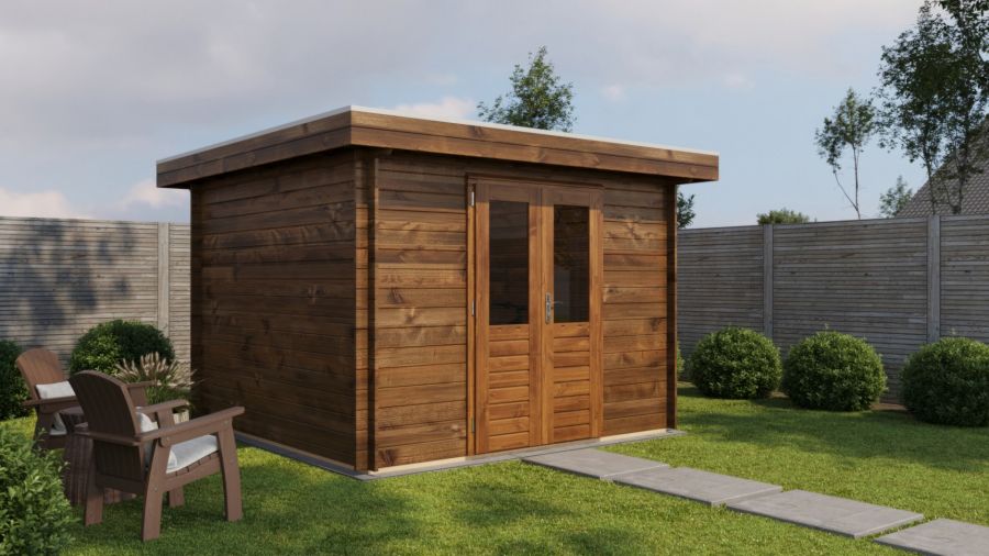 Lugarde Select Blokhut Amersfoort 300x300cm - Keteldruk Bruin