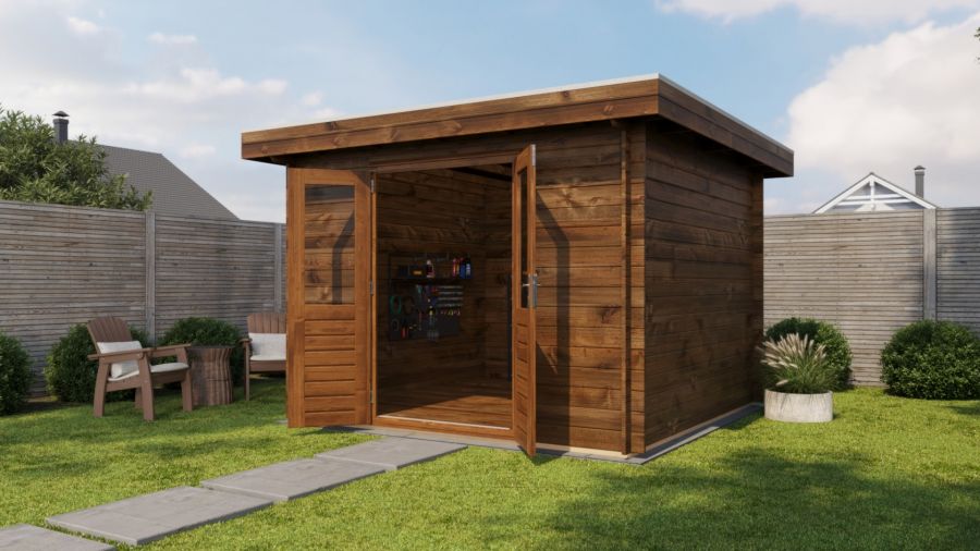 Lugarde Select Blokhut Amersfoort 300x300cm - Keteldruk Bruin