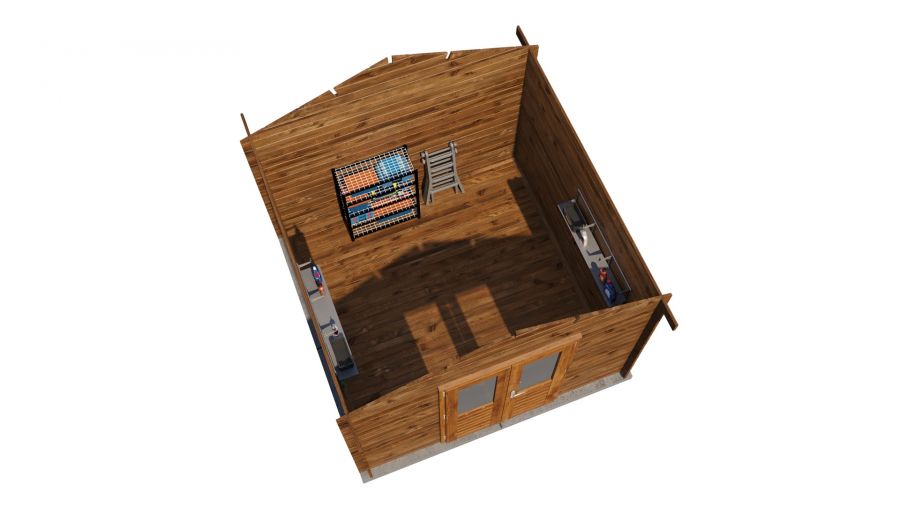 Lugarde Select Blokhut Twello 300x300cm - Keteldruk Bruin